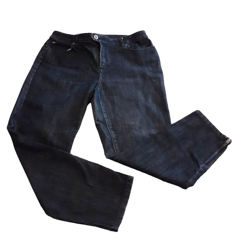 Chicos Platinum Womens Denim Jeans 5 pocket Straight Leg Size 2 Spring Summer - Picture 10 of 14